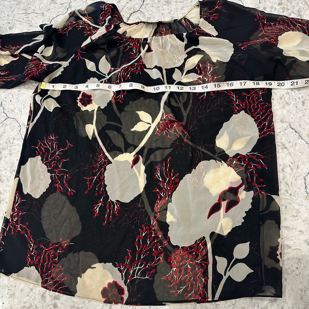 Talbots Extra Small Patterned Quarter Sleeve Top - image 1